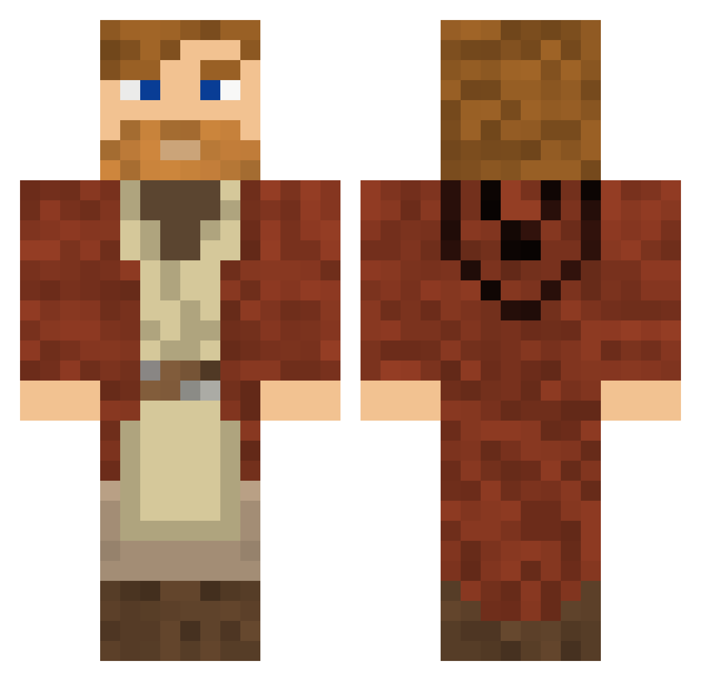 Ray100299 Minecraft skin, front and back view