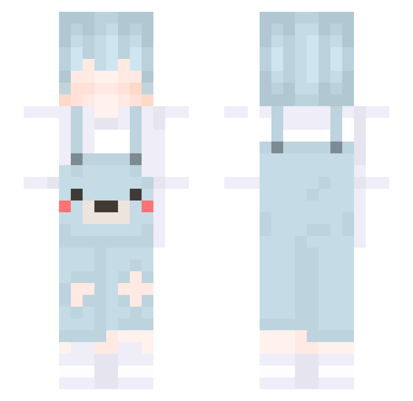 kwzx Minecraft skin, front and back view