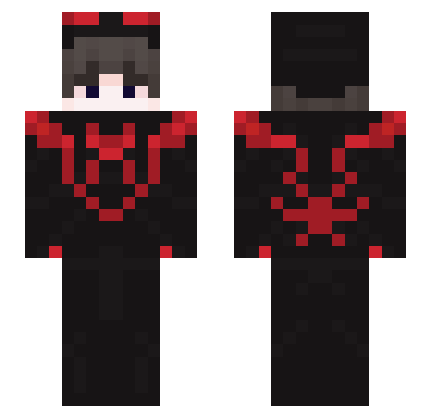void_cypher Minecraft skin, front and back view