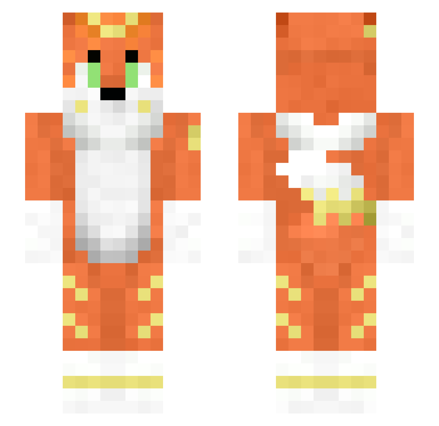 Hessty520 Minecraft skin, front and back view