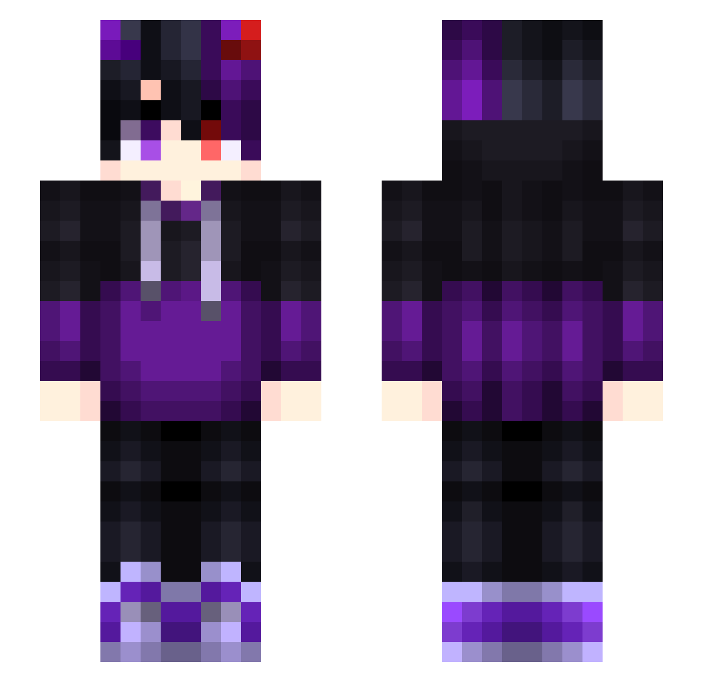 sTang12 Minecraft skin, front and back view