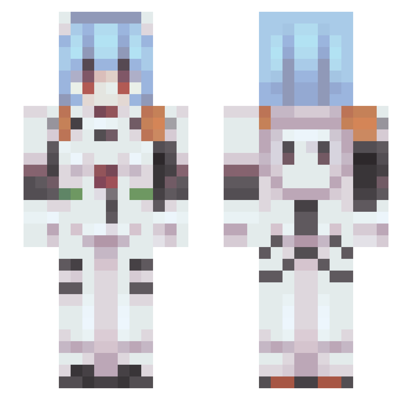 lowkey_nxk Minecraft skin, front and back view