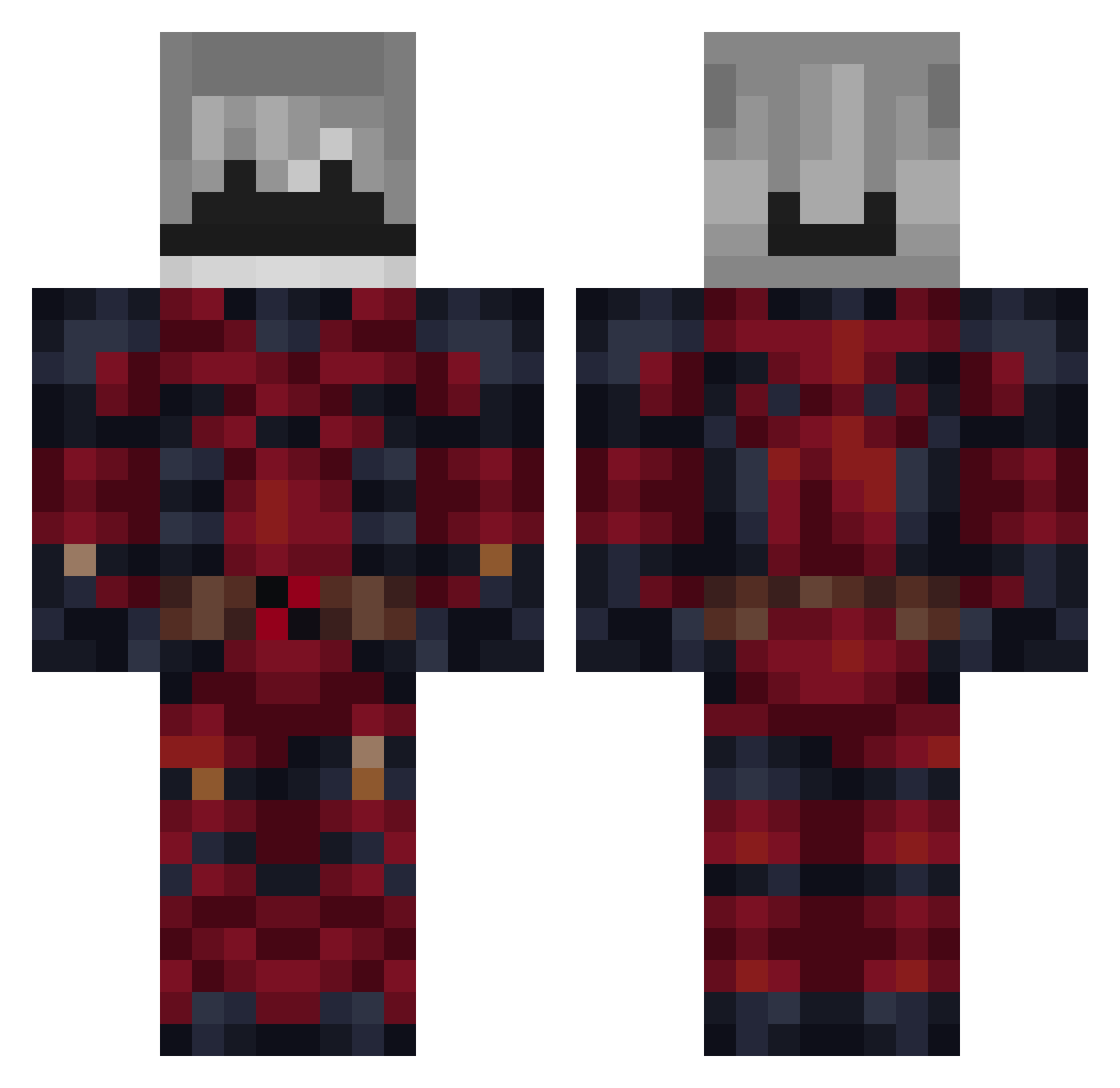 Misper_YT Minecraft skin, front and back view