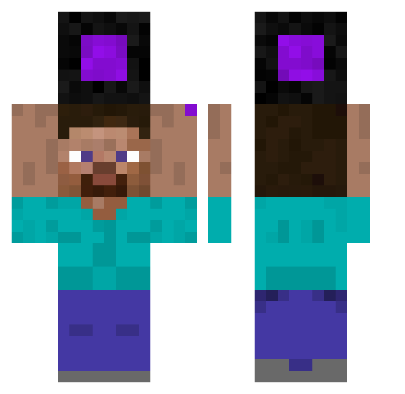TheWilfred Minecraft skin, front and back view