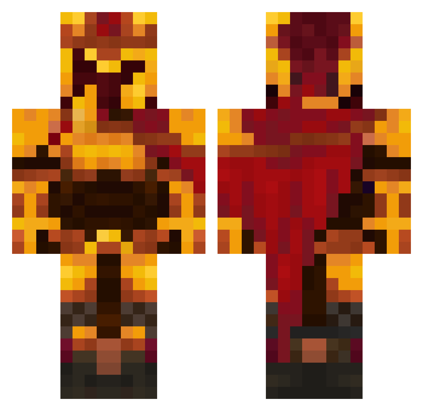 SuperBilo123 Minecraft skin, front and back view