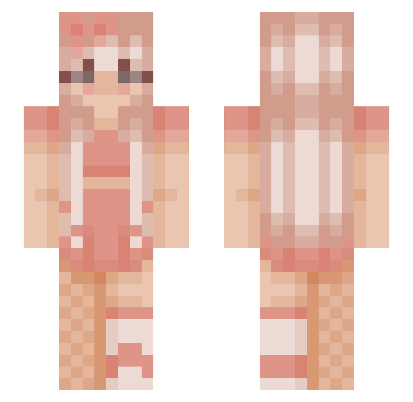 Avaylen Minecraft skin, front and back view