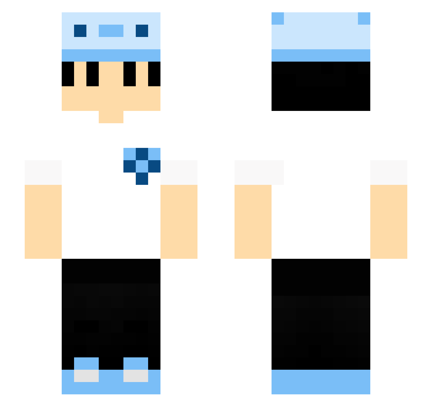 AEHooL Minecraft skin, front and back view