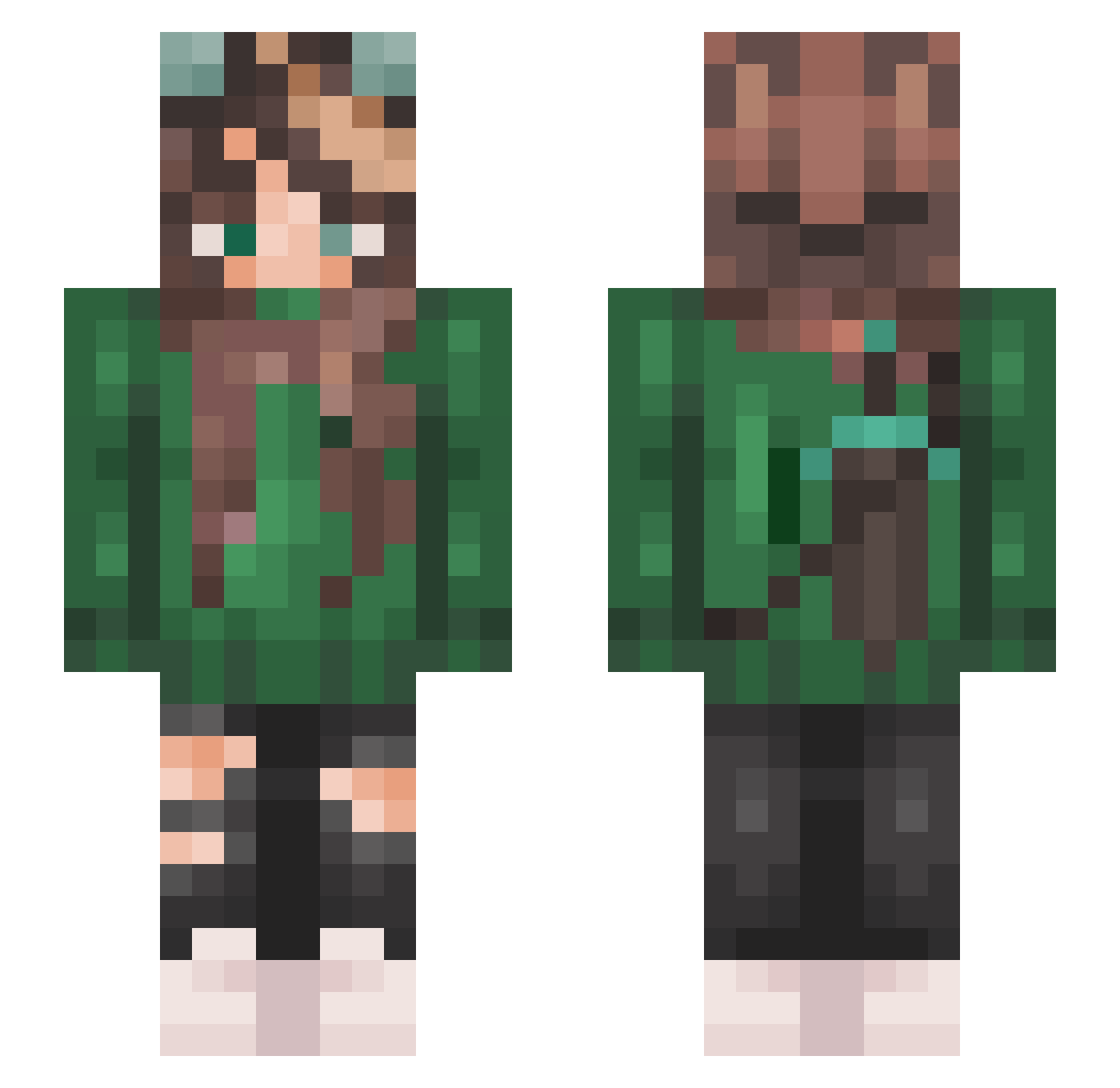 Vl1nd3r Minecraft skin, front and back view