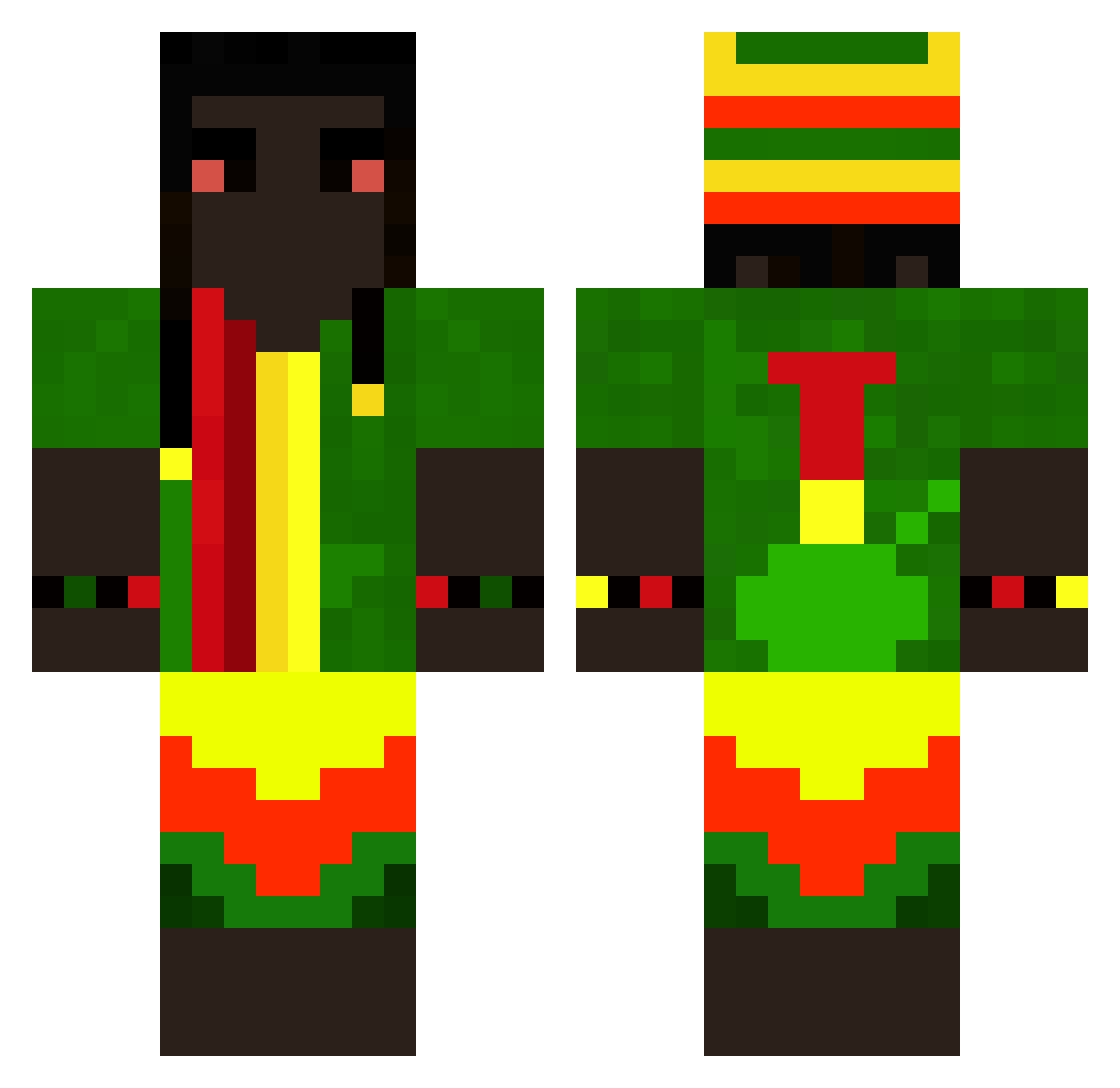 HiGh_TiMeS Minecraft skin, front and back view