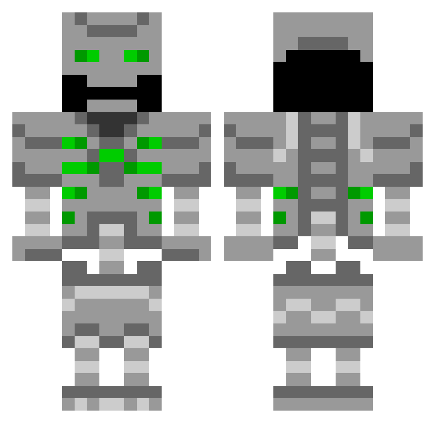 Kogies Minecraft skin, front and back view