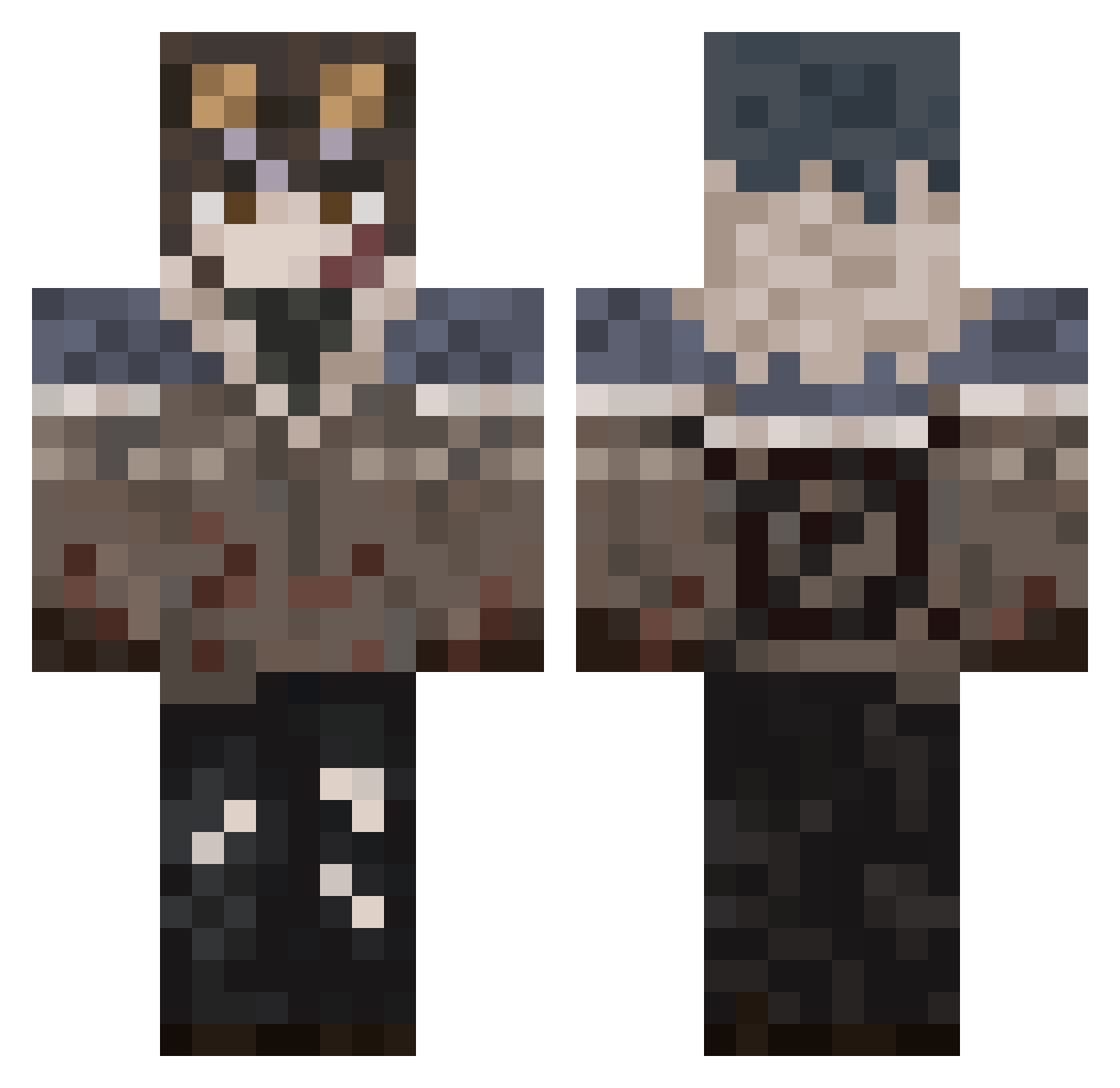 Jenissa Minecraft skin, front and back view