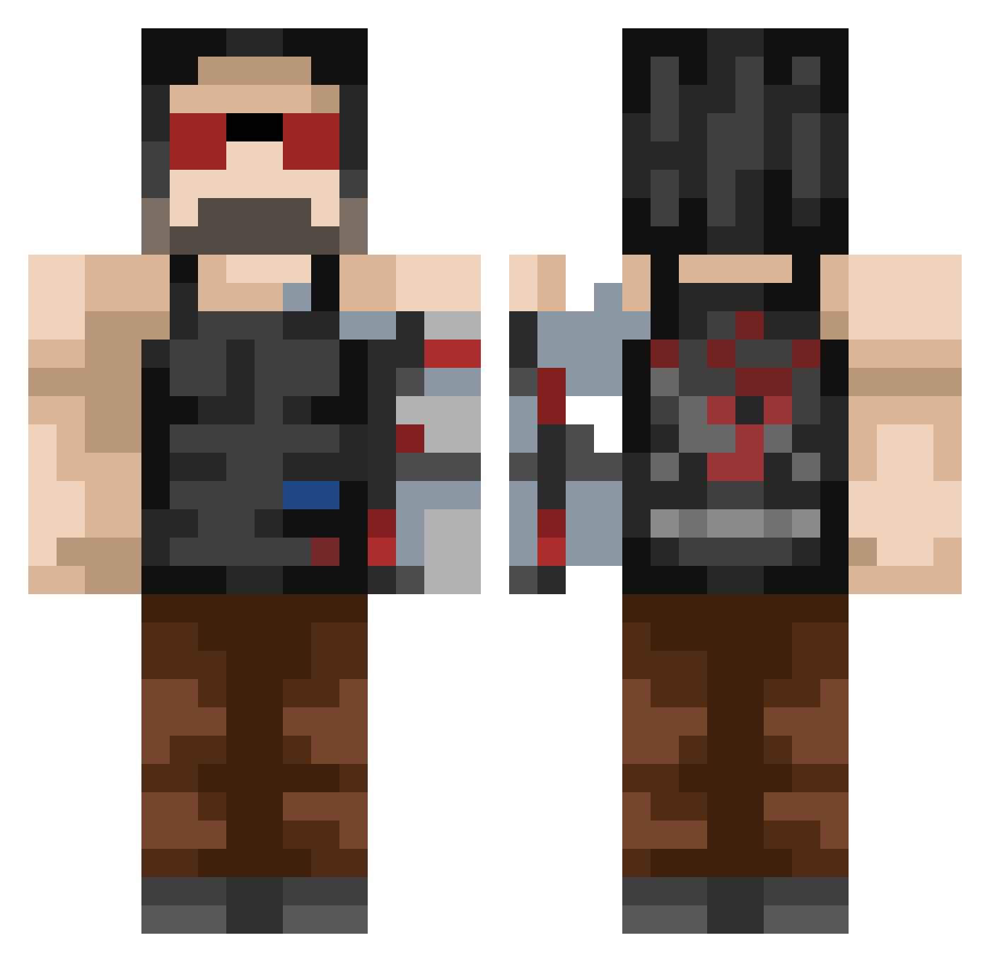 LapuBS Minecraft skin, front and back view
