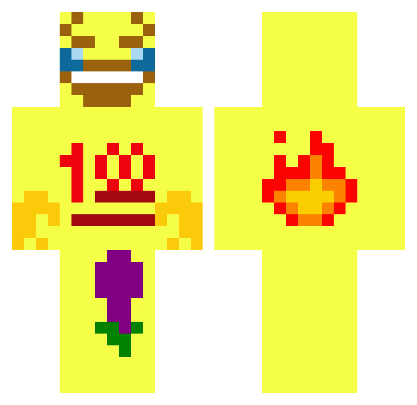 STR8 Minecraft skin, front and back view
