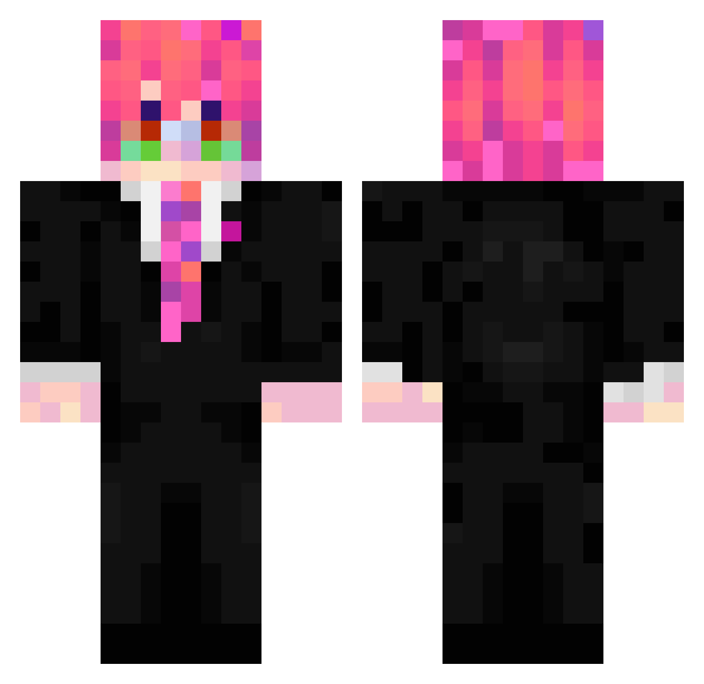 Bi6y3o Minecraft skin, front and back view