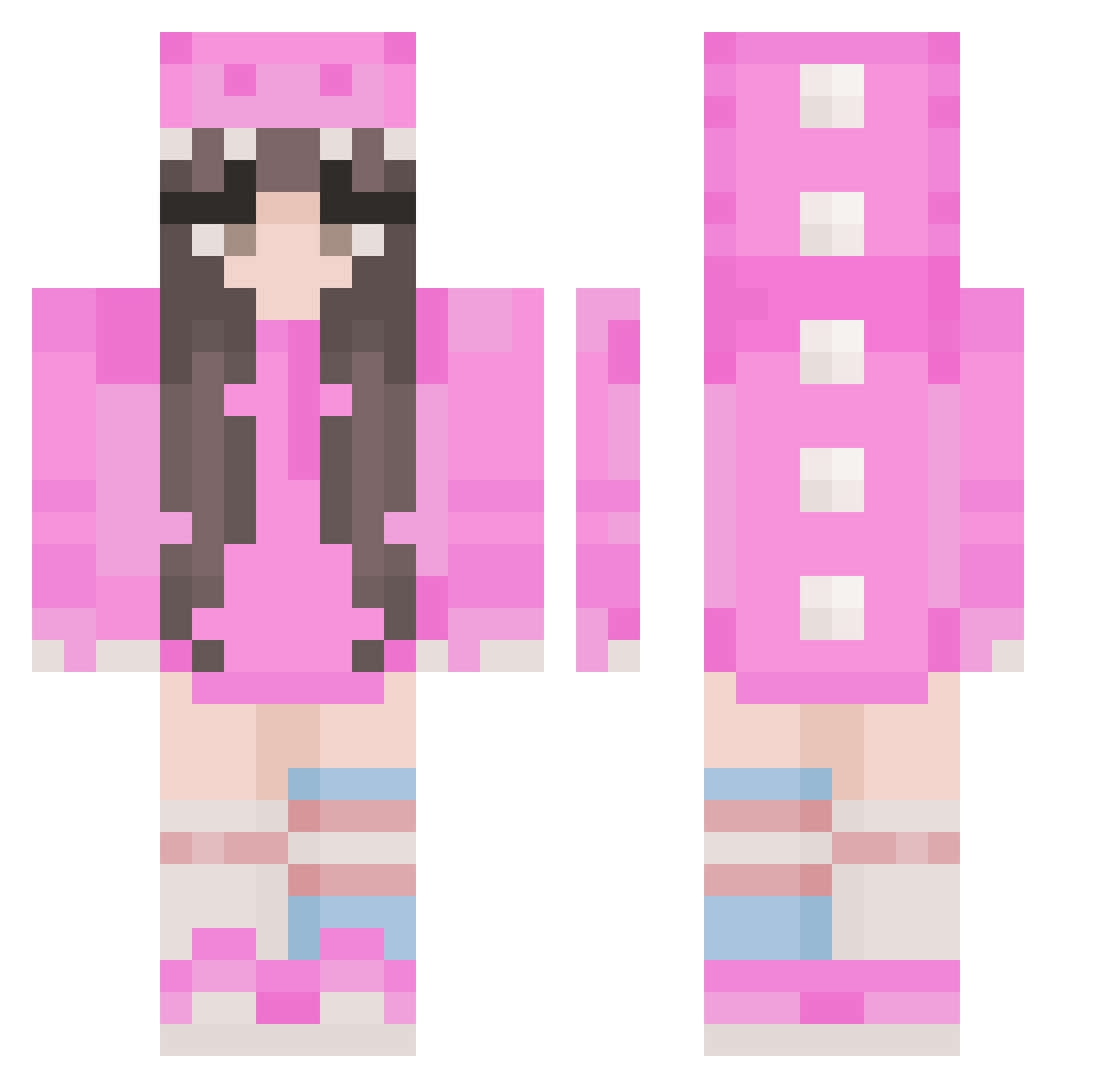TheBigKnucks Minecraft skin, front and back view