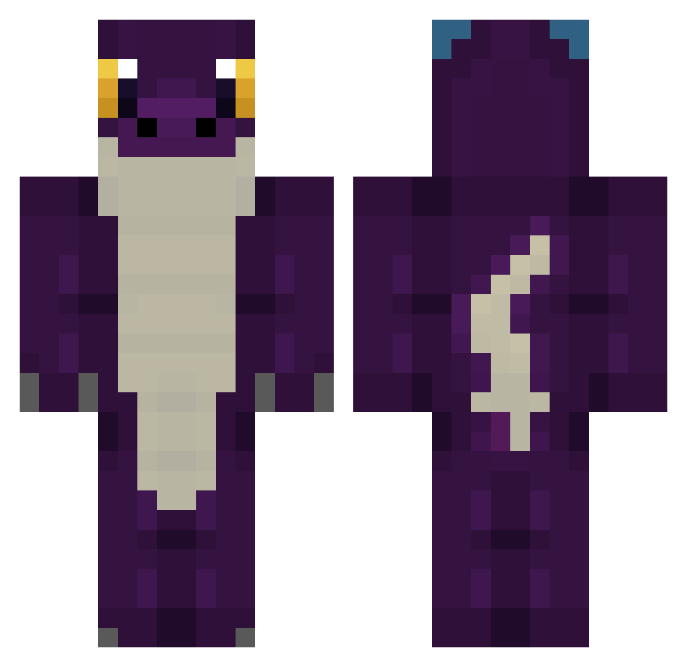 Argo4 Minecraft skin, front and back view