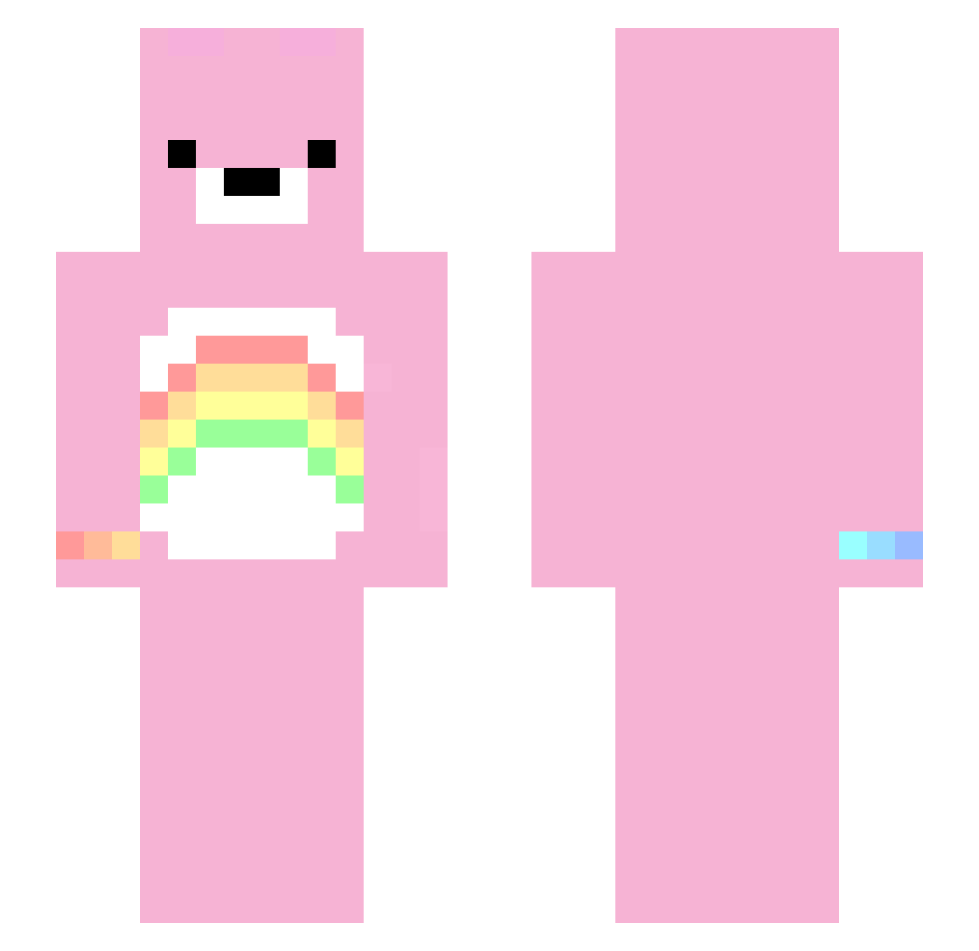 Limitierte Minecraft skin, front and back view