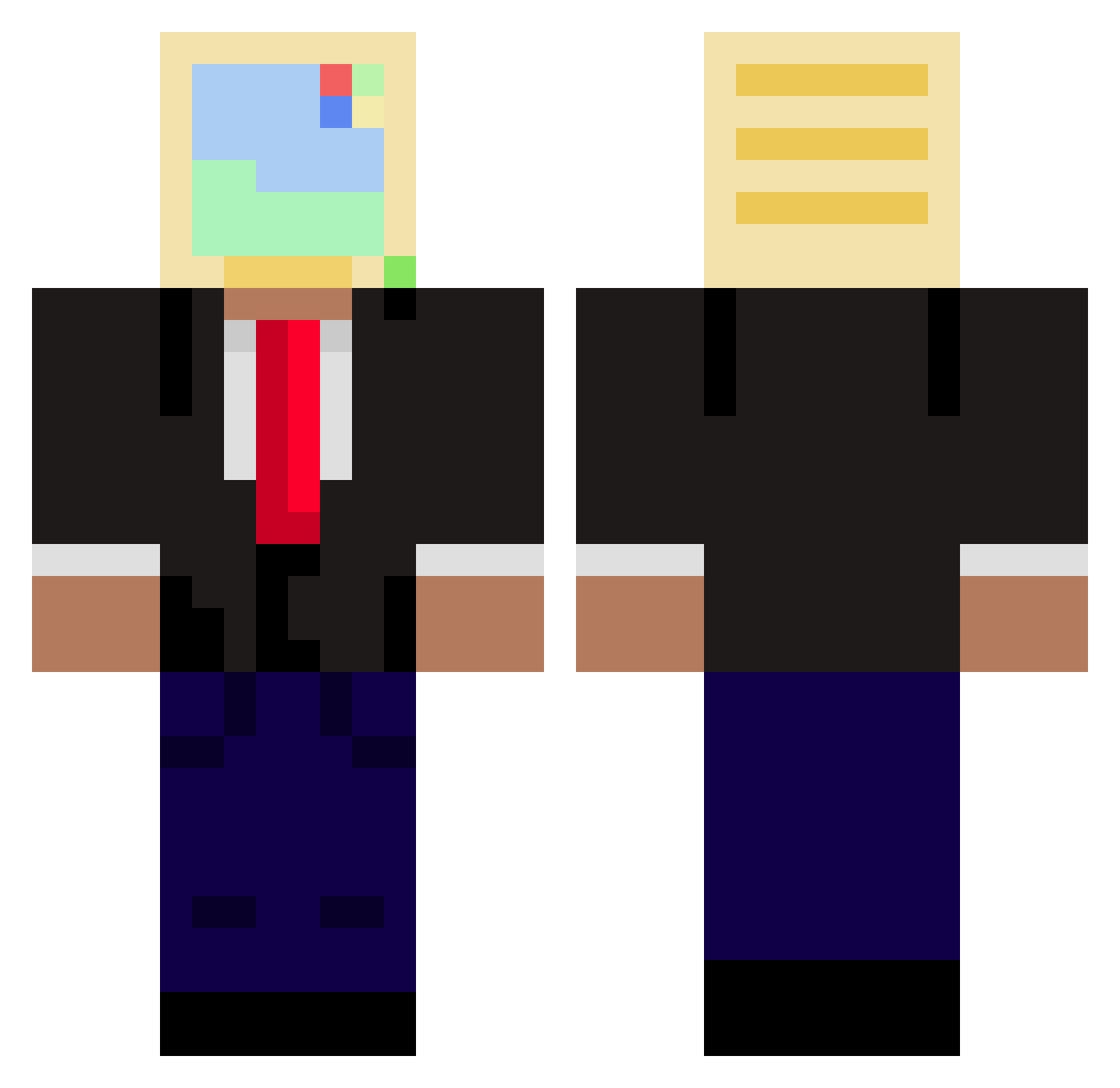 Gymbal Minecraft skin, front and back view