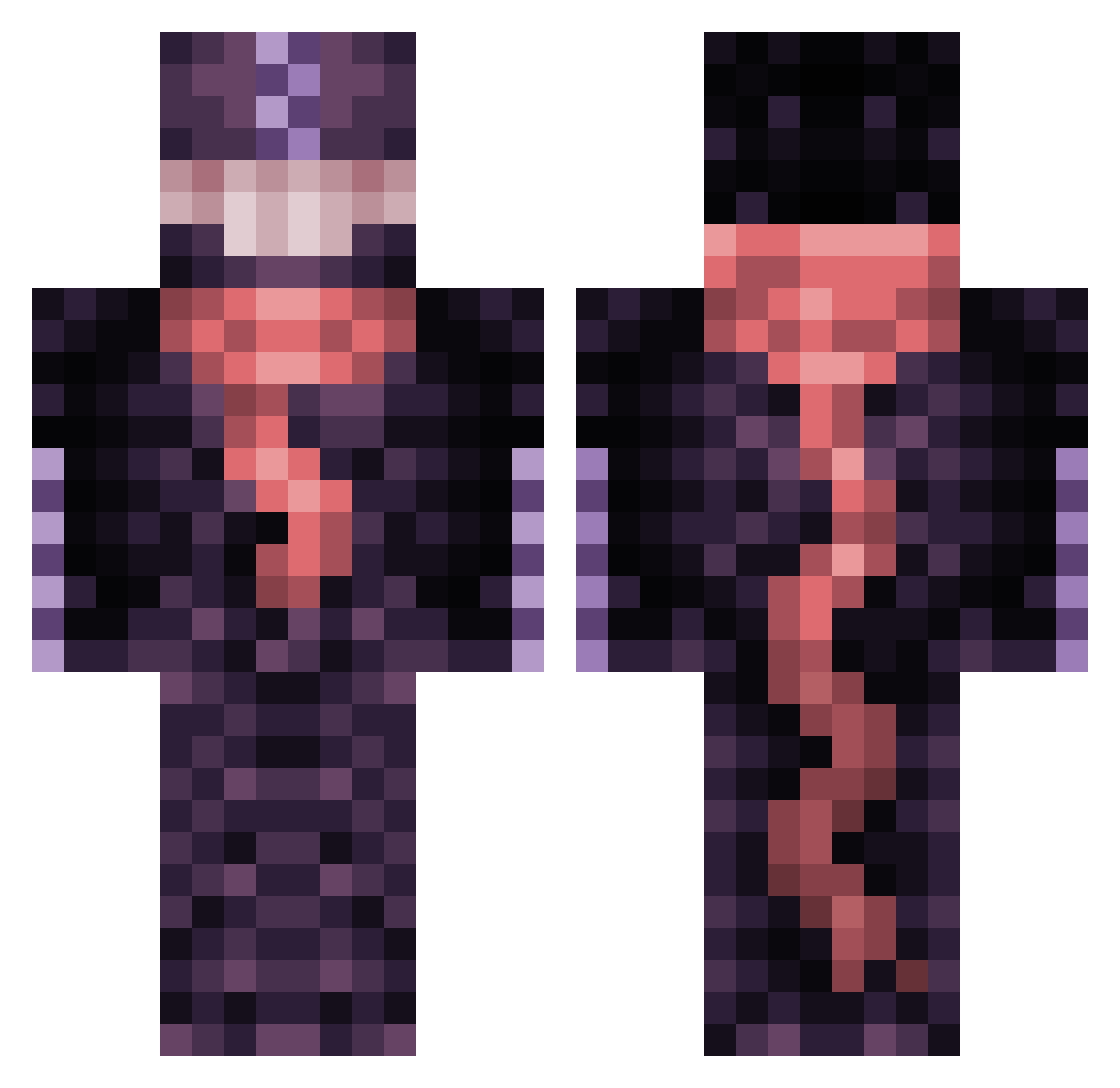 VRyuk0 Minecraft skin, front and back view