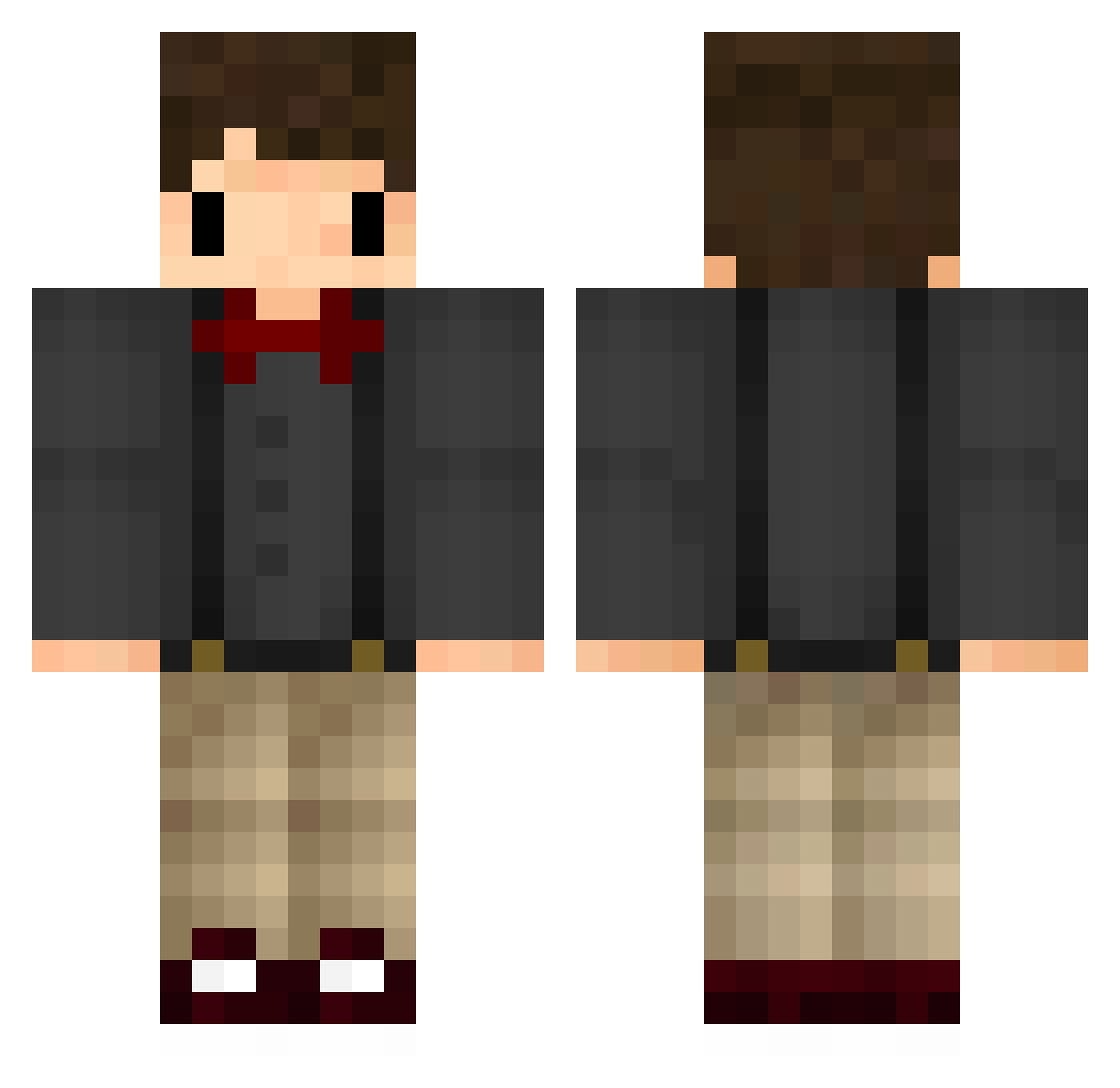 Basics Minecraft skin, front and back view