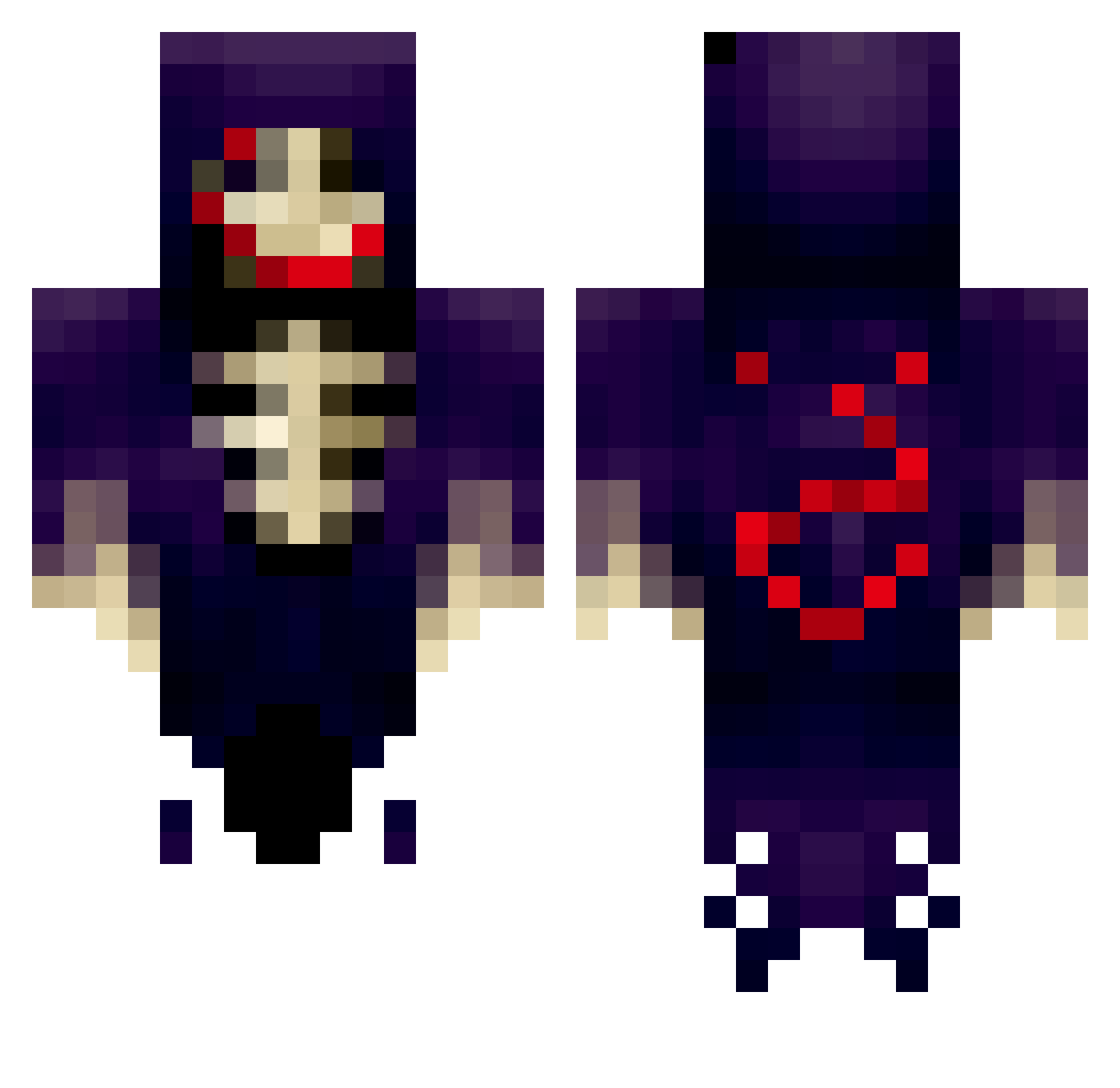 jared20I3 Minecraft skin, front and back view