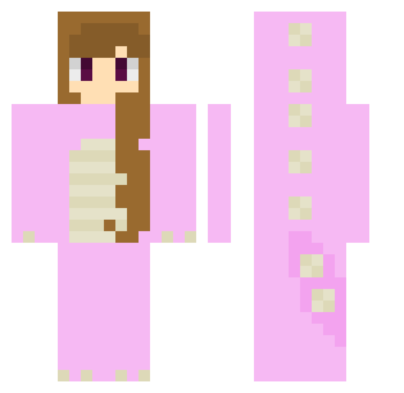pockyjes Minecraft skin, front and back view