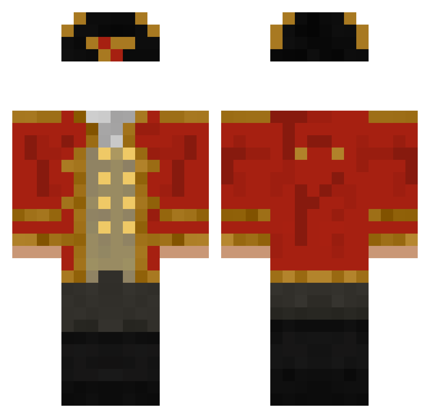 Shipowner Minecraft skin, front and back view