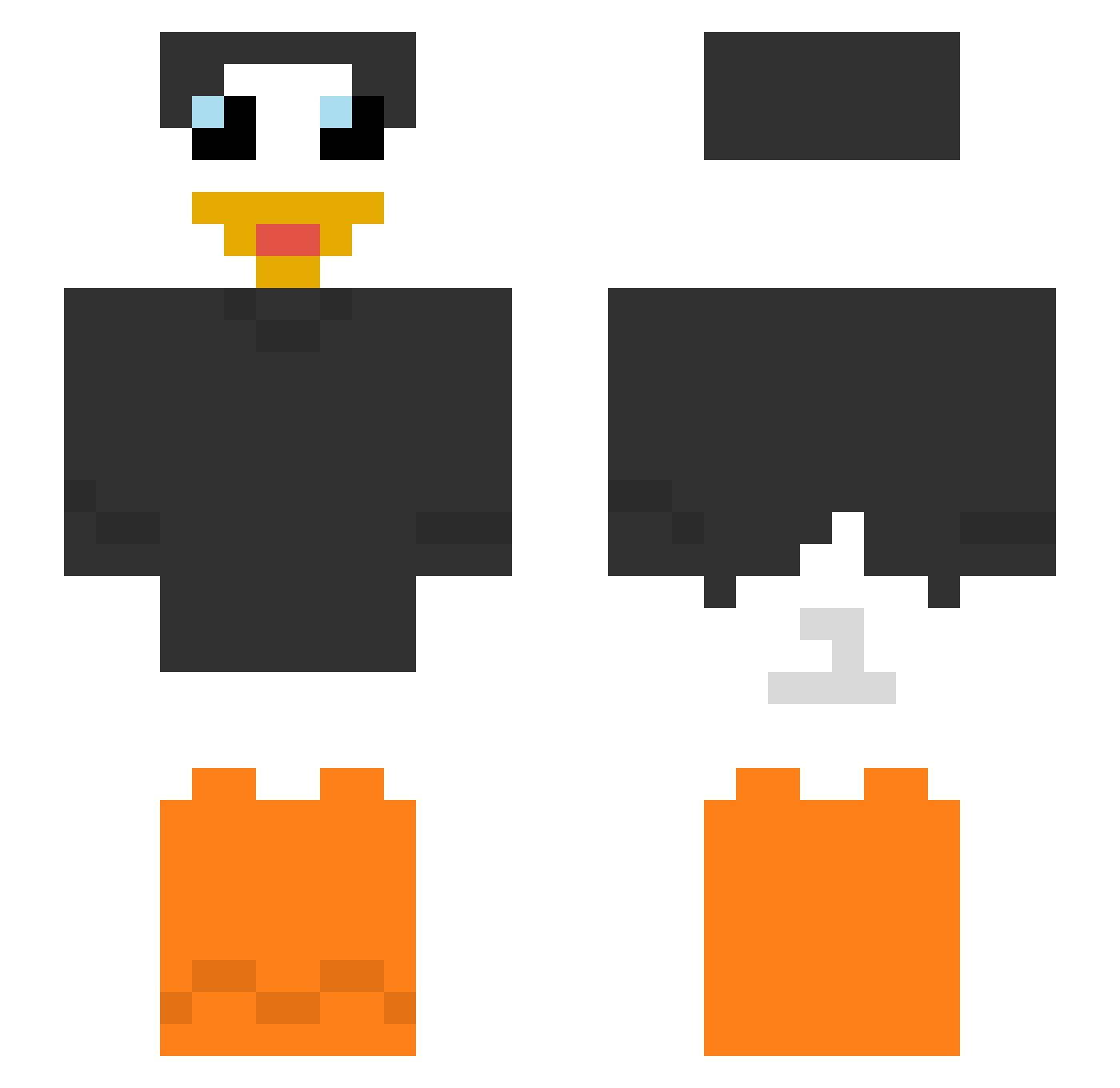 Jxnas26 Minecraft skin, front and back view