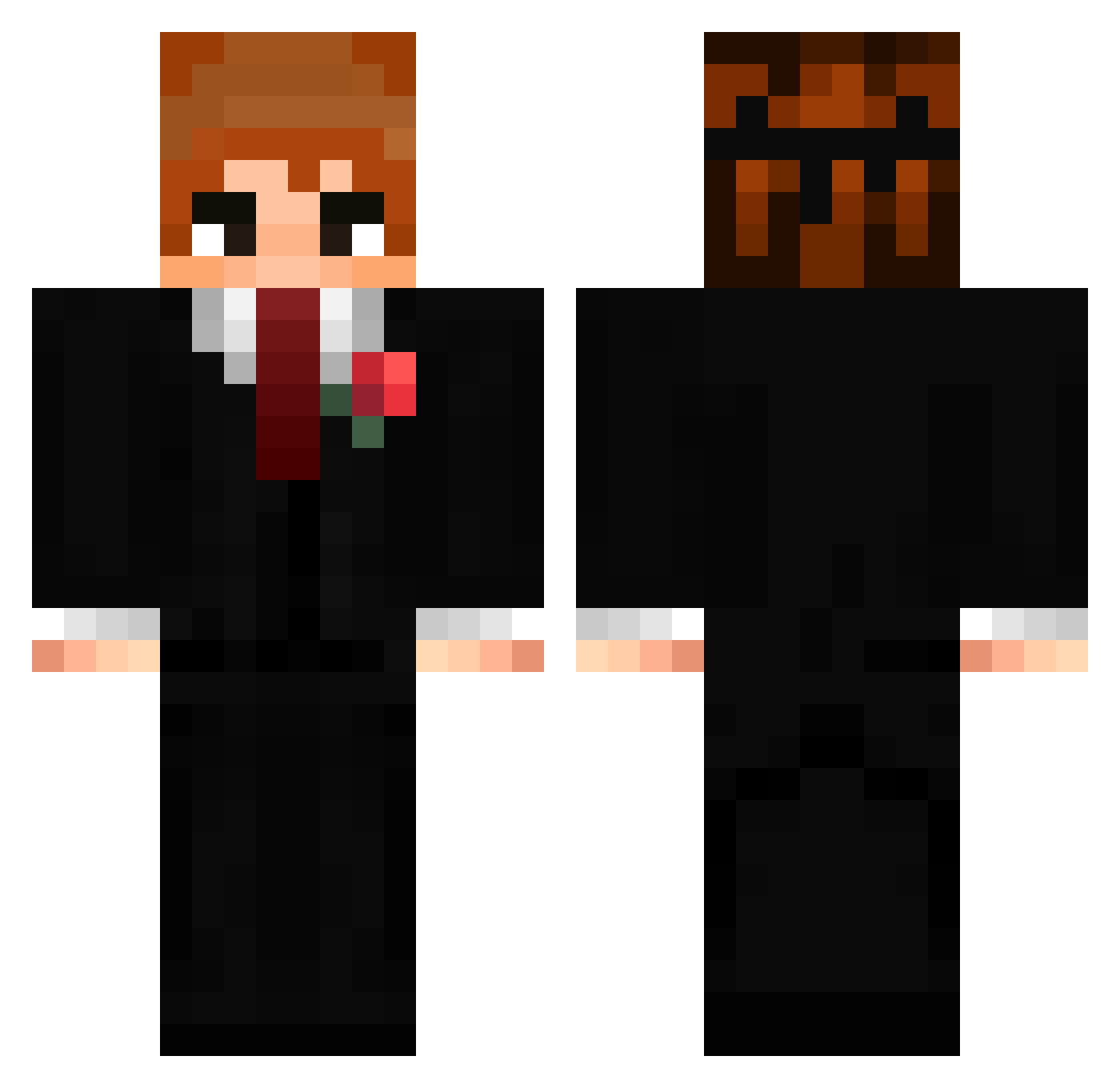 Pvnquin Minecraft skin, front and back view