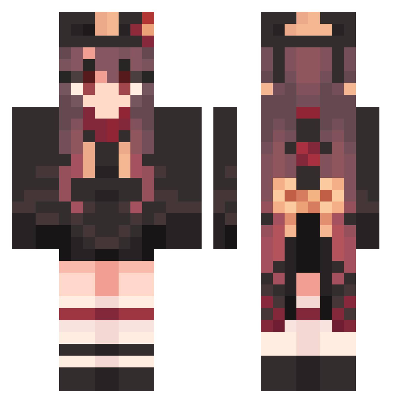 ASocialReject Minecraft skin, front and back view