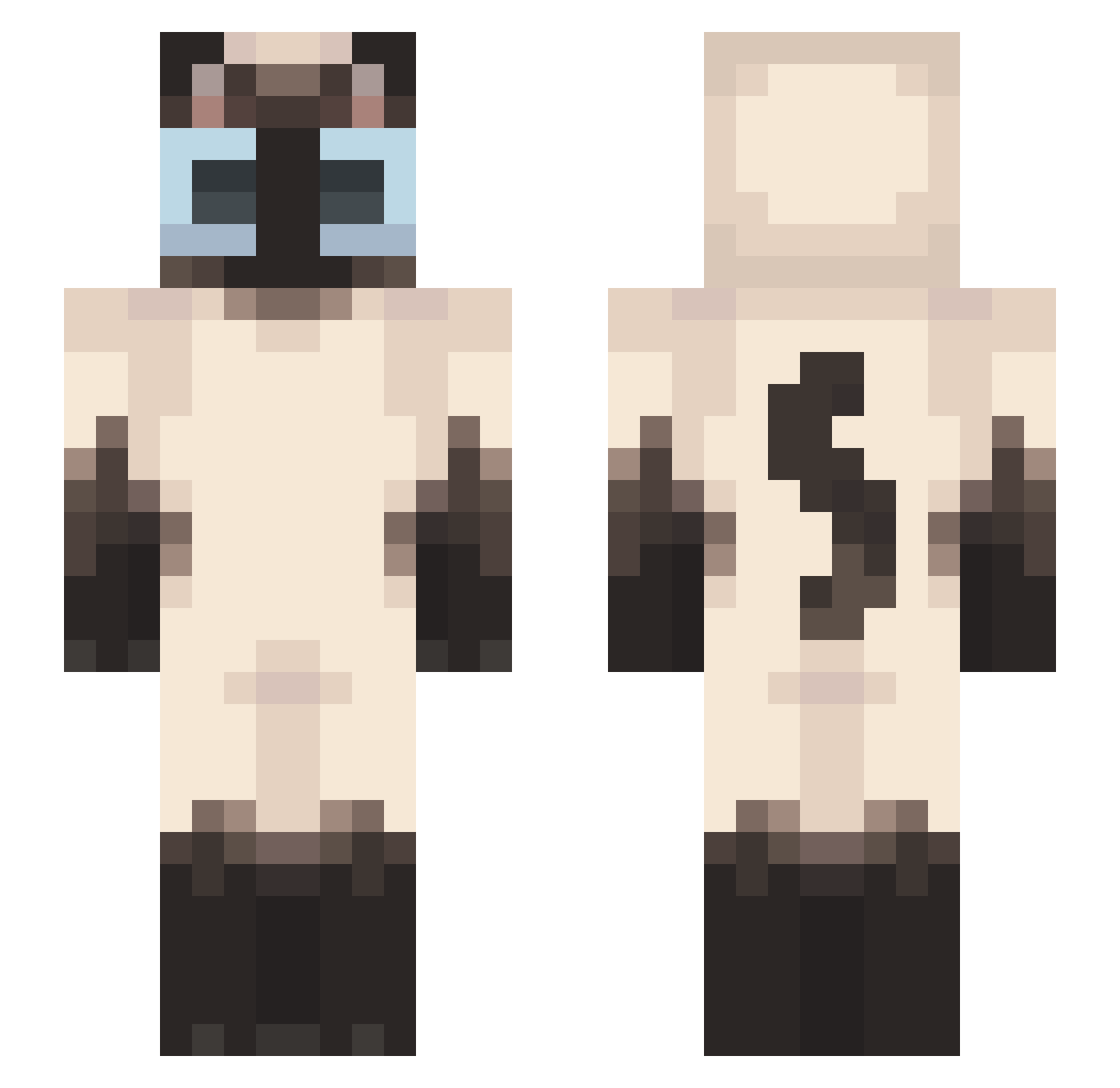 Amikiaa Minecraft skin, front and back view