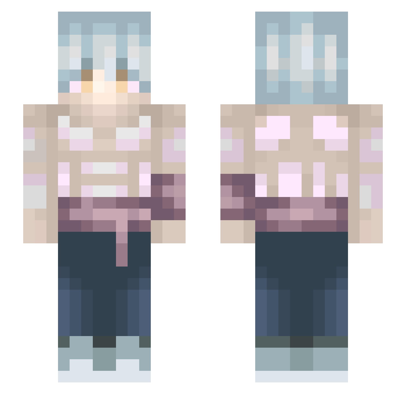 zHpy Minecraft skin, front and back view