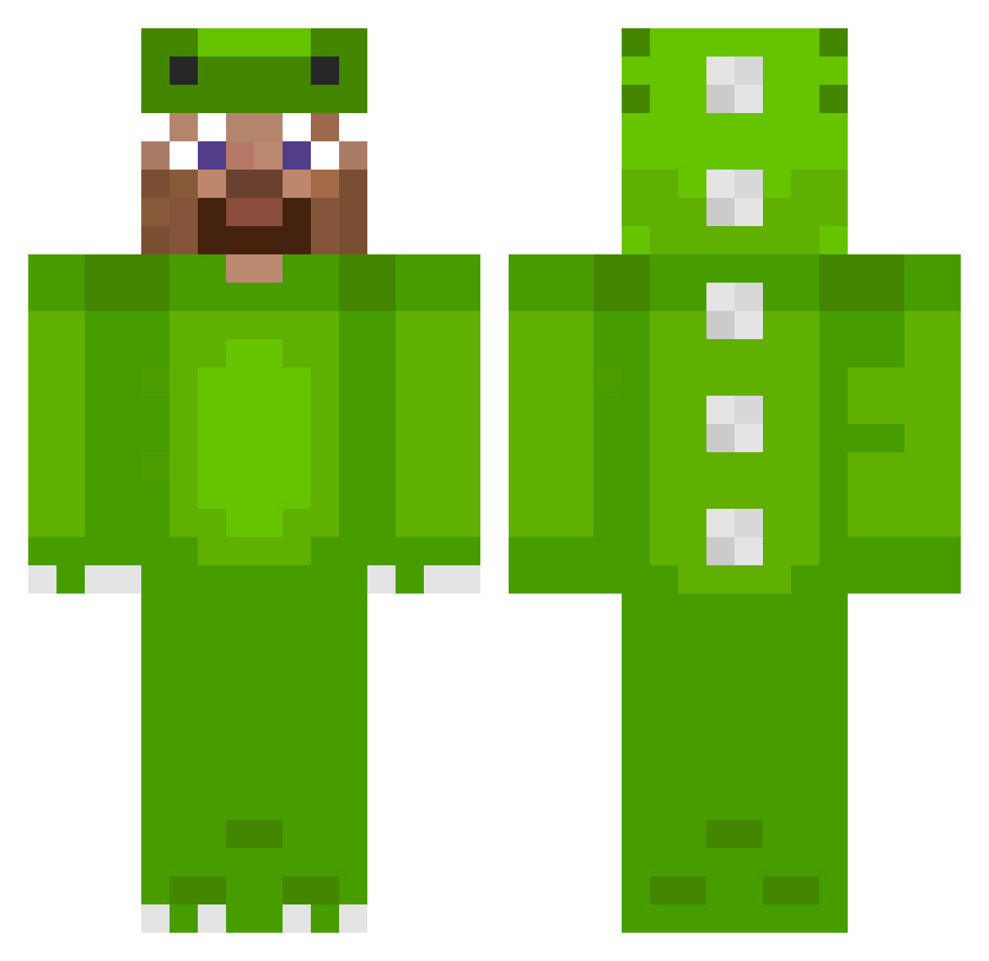 MilosFX Minecraft skin, front and back view