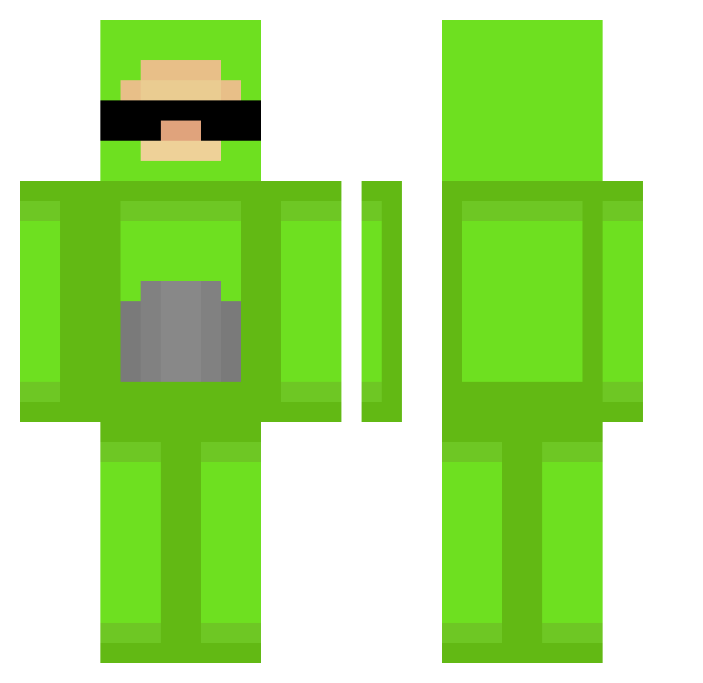 MonkeyUci Minecraft skin, front and back view