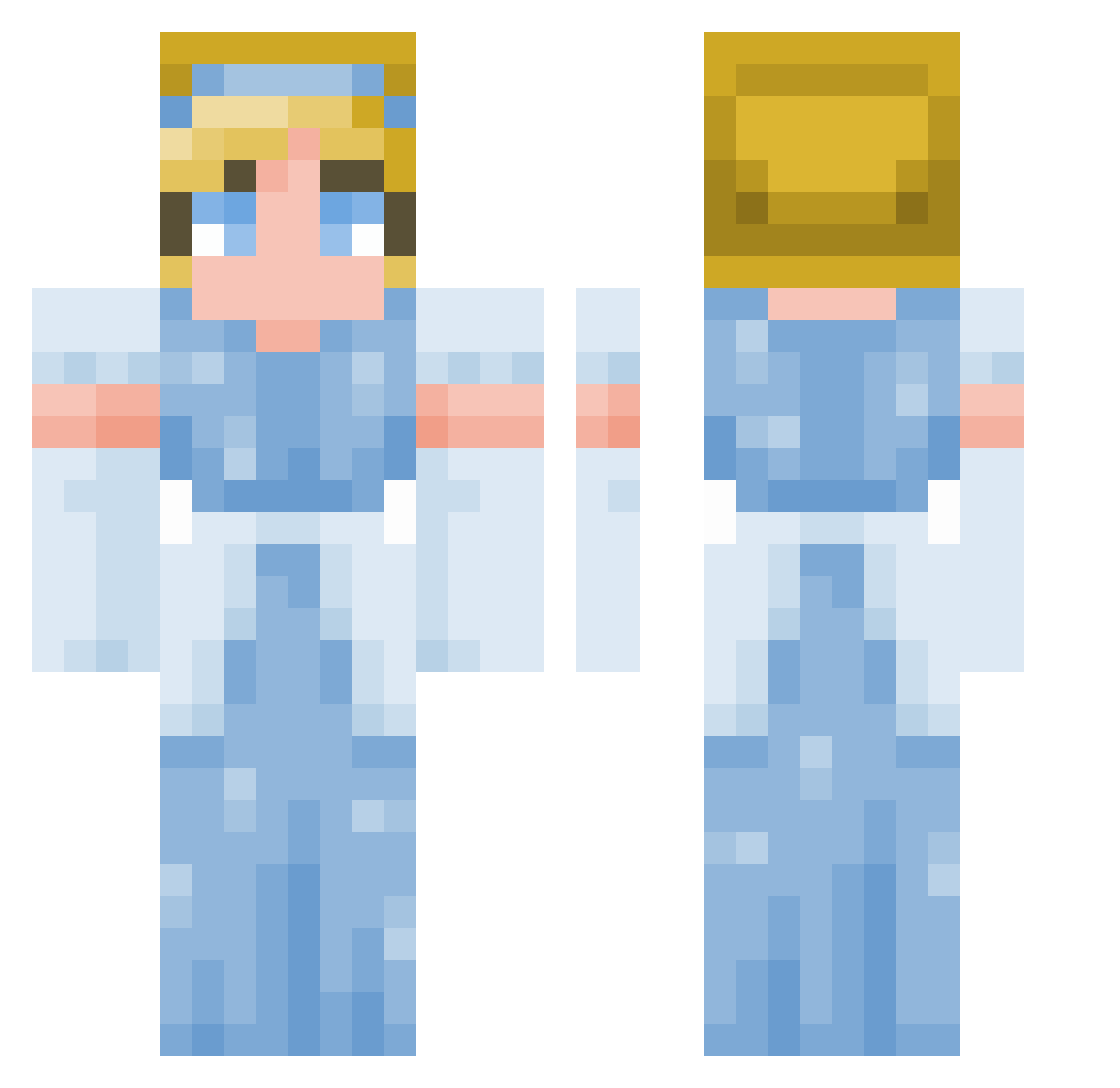 LanaDarkess Minecraft skin, front and back view