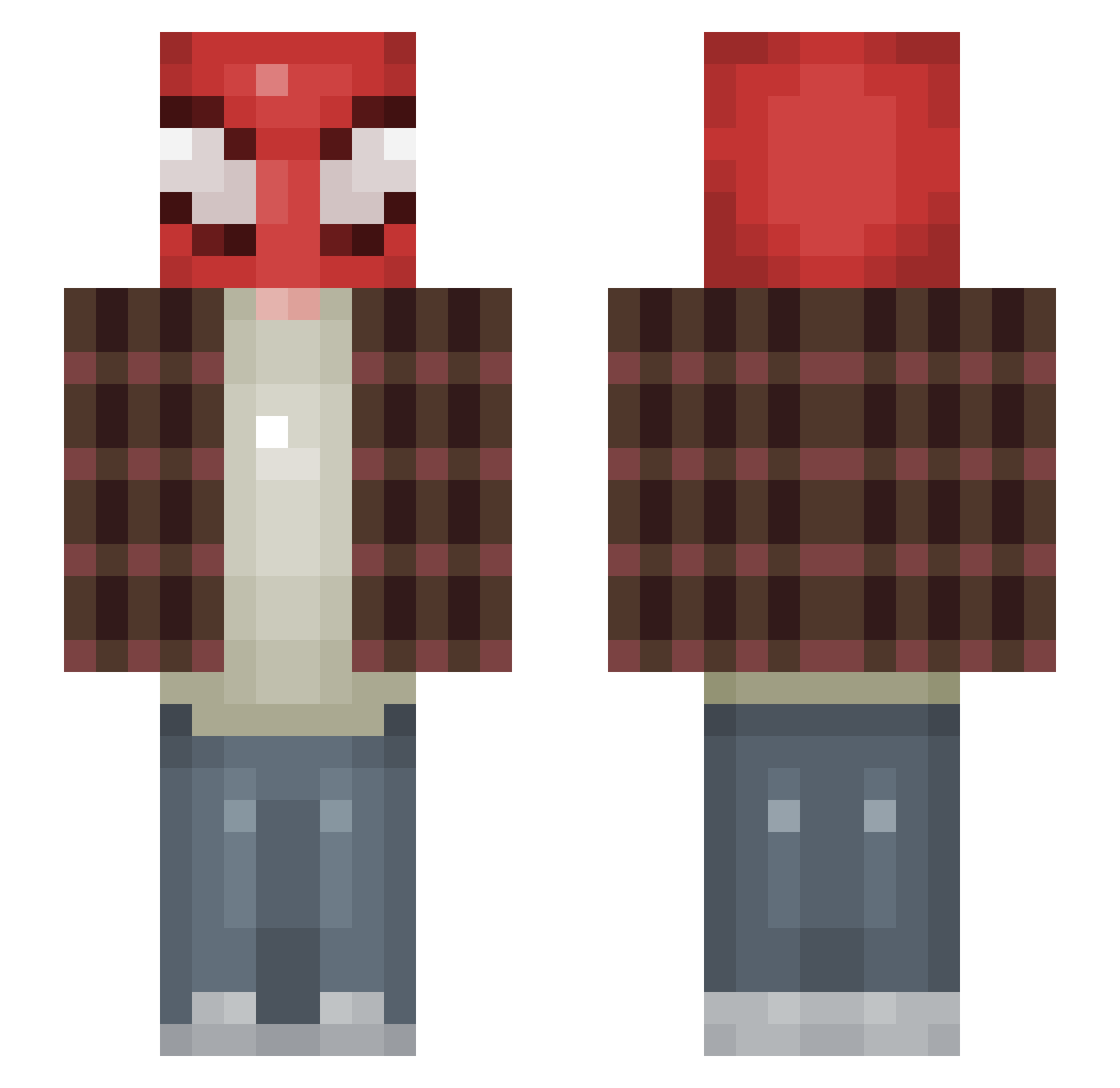 vendedordesofa Minecraft skin, front and back view