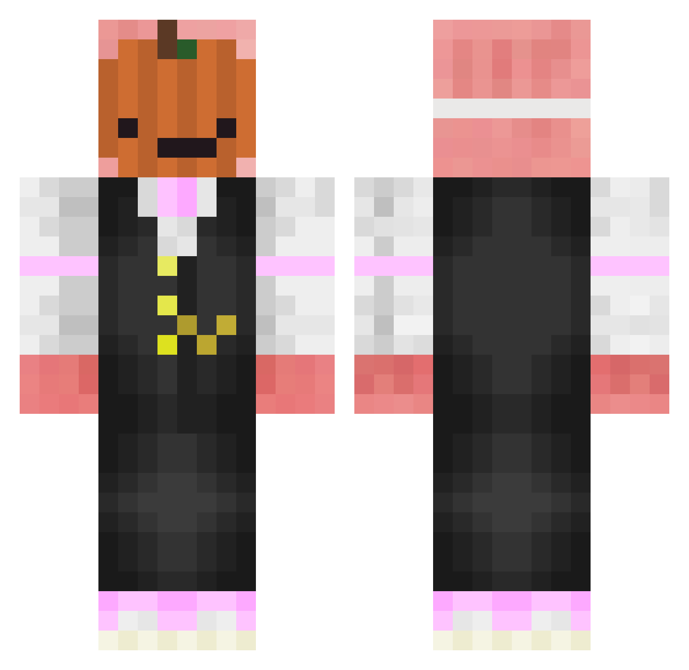 AngryDDoS Minecraft skin, front and back view