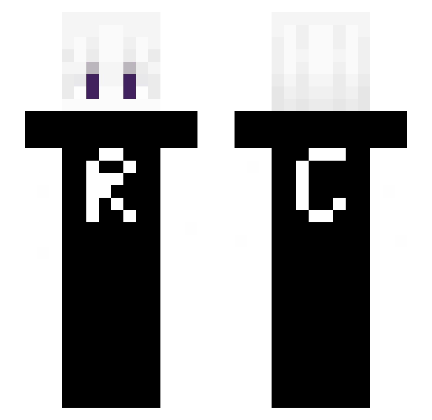 Wembcc Minecraft skin, front and back view