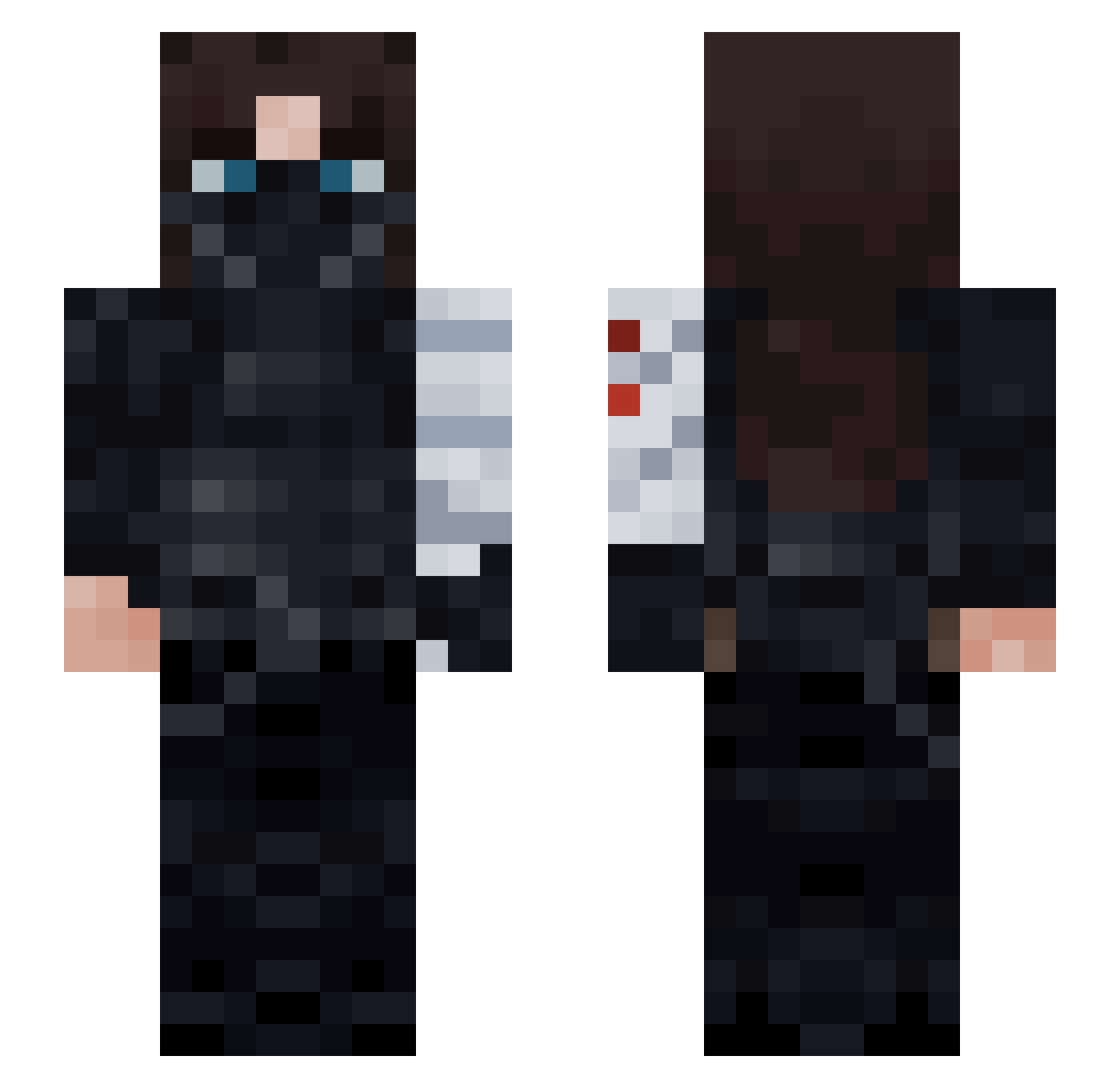 Viski_Rotta Minecraft skin, front and back view