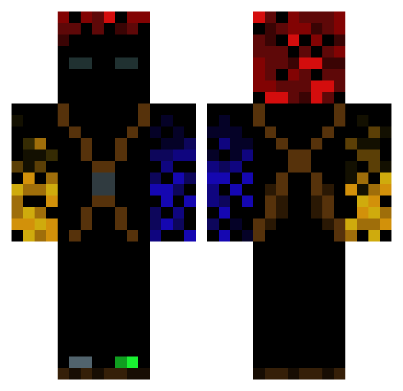 Marathuyb Minecraft skin, front and back view