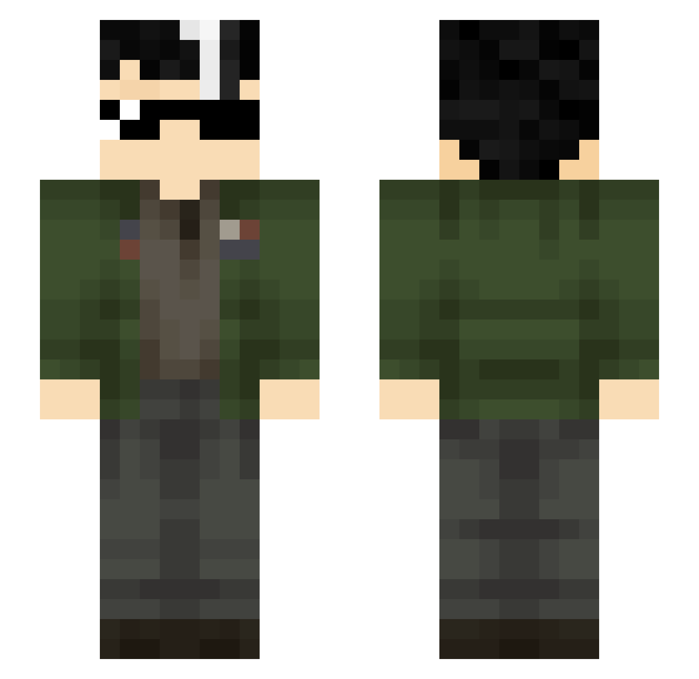 crimsoniguess Minecraft skin, front and back view
