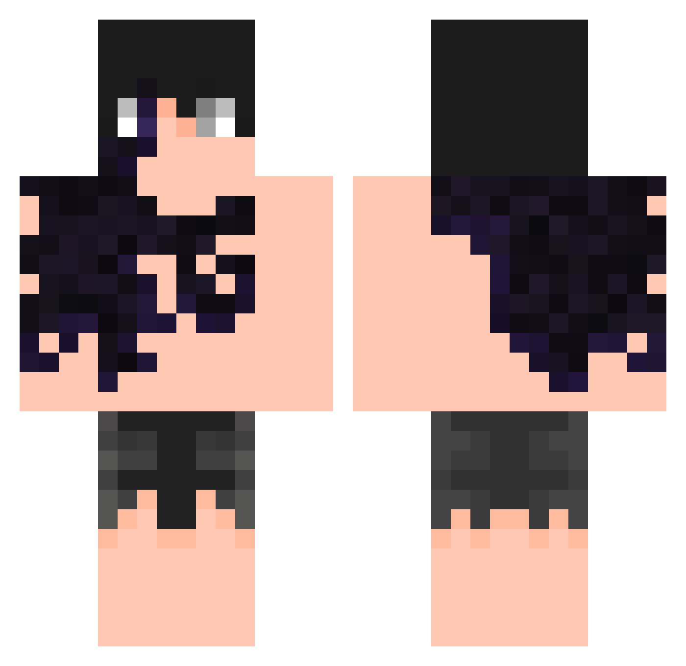 keniel Minecraft skin, front and back view