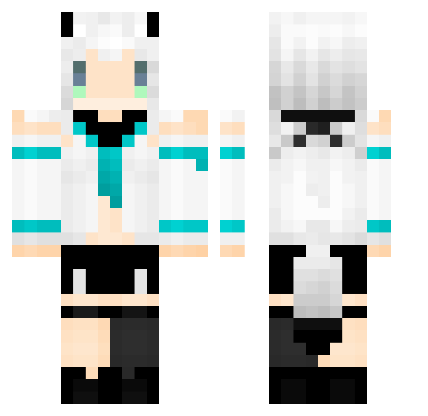 bluecanvas Minecraft skin, front and back view