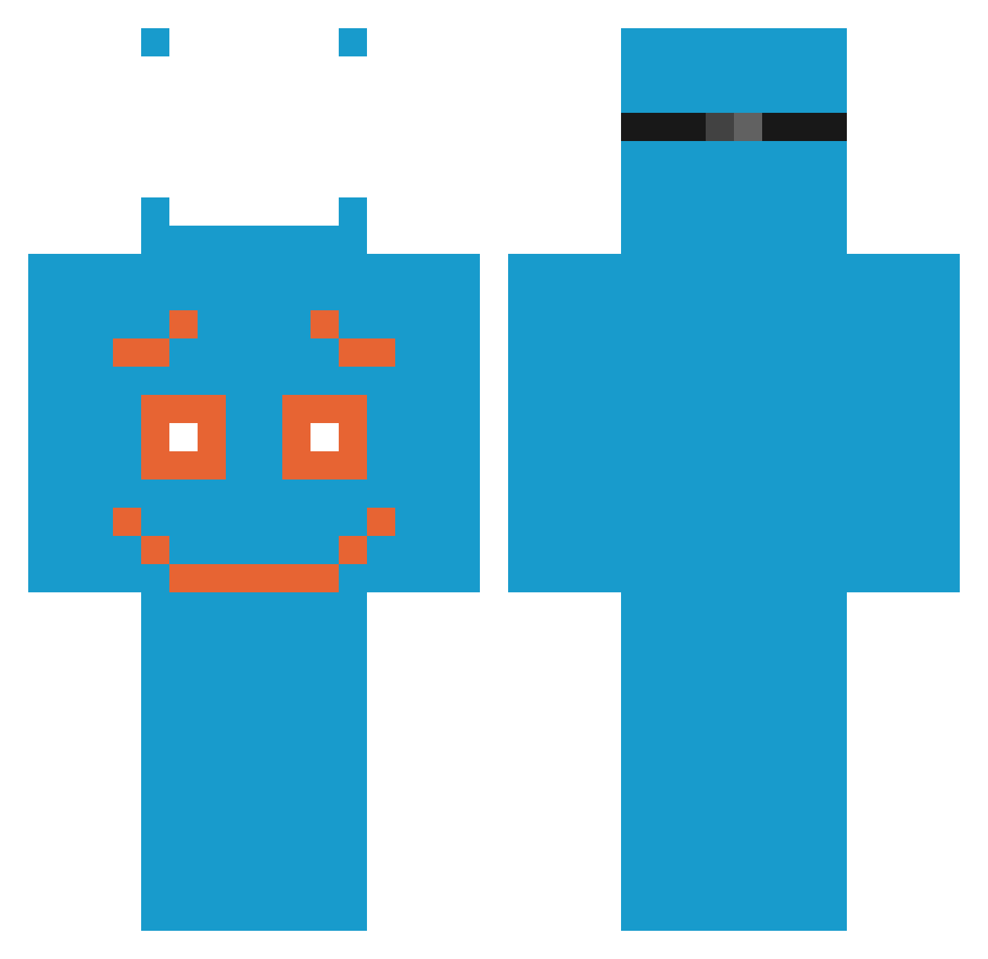 Hakiasa Minecraft skin, front and back view