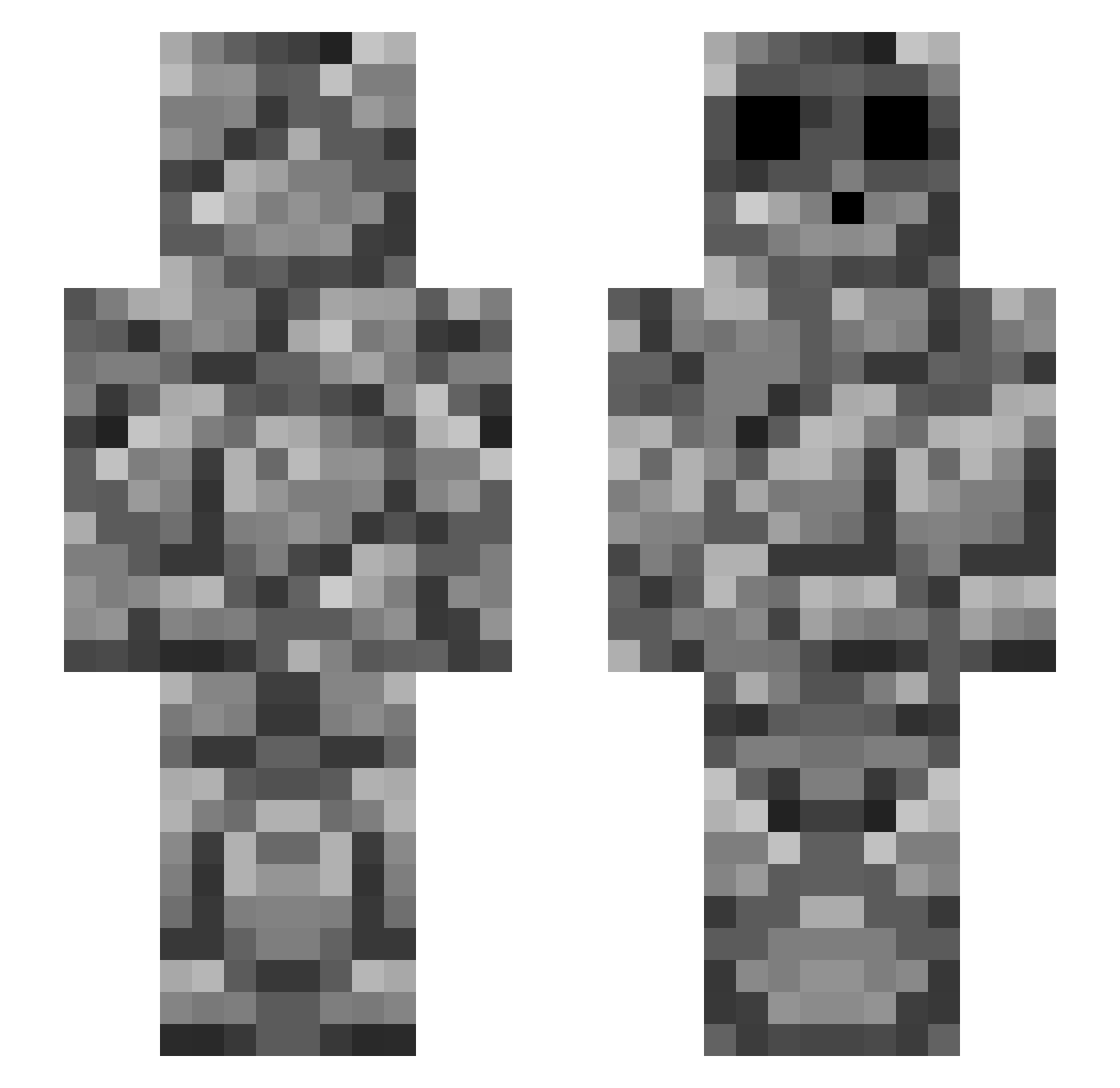 InvisCloak Minecraft skin, front and back view