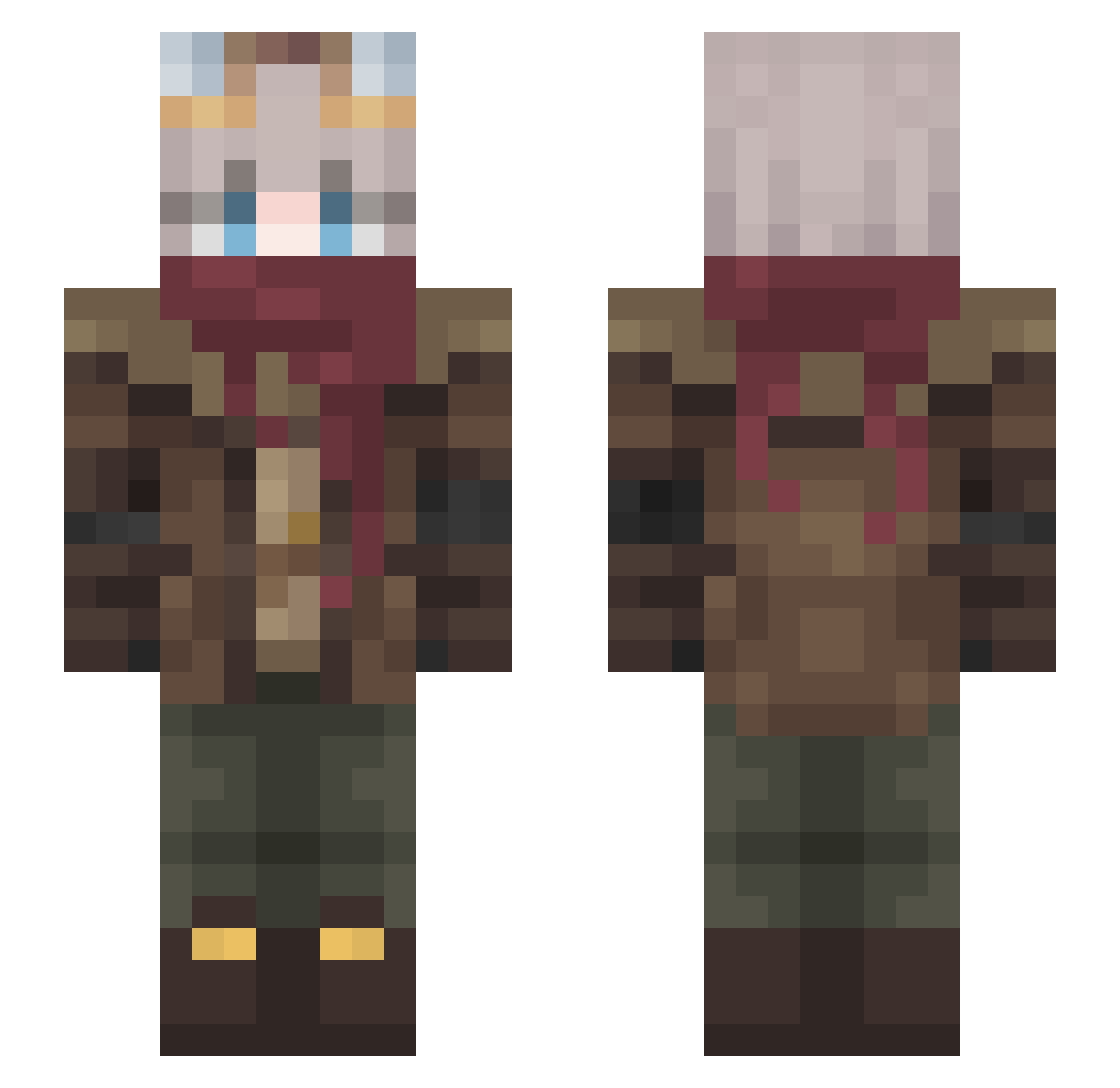 klapotska Minecraft skin, front and back view