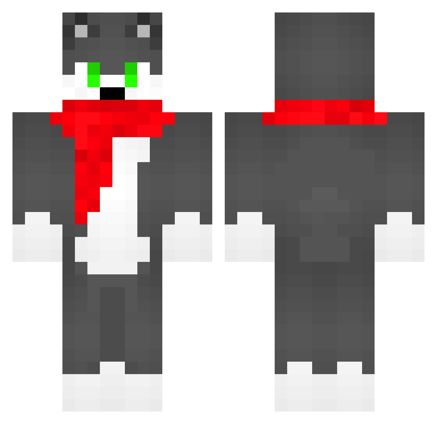 Rakusu1999 Minecraft skin, front and back view