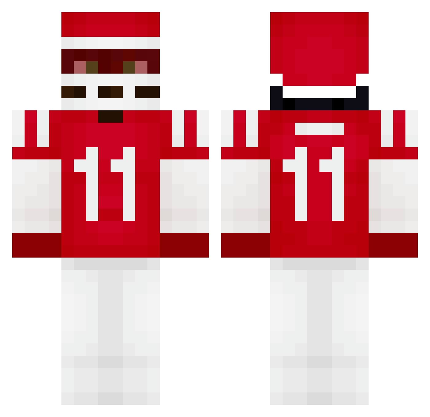 posterizing Minecraft skin, front and back view