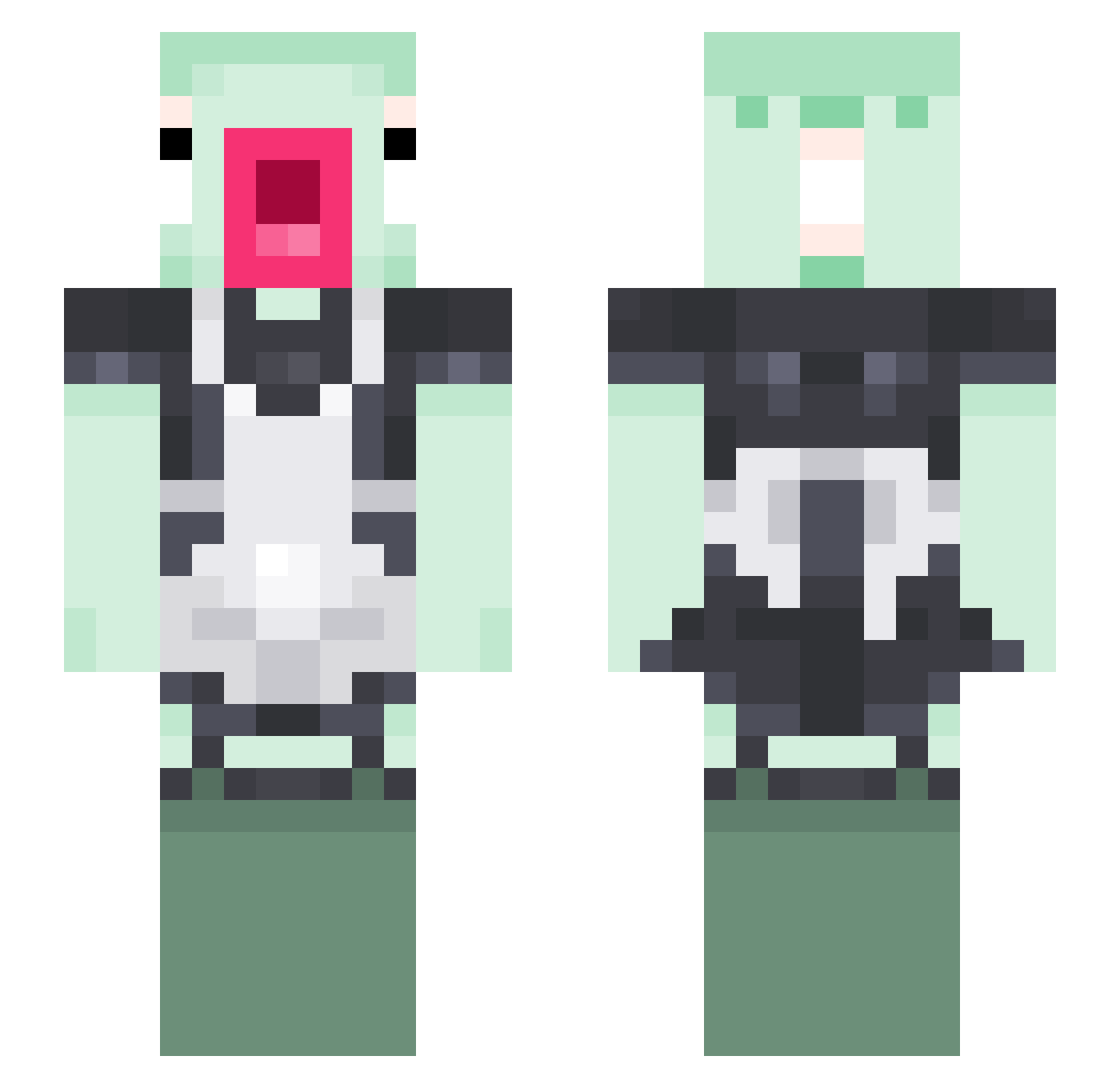 Codling Minecraft skin, front and back view