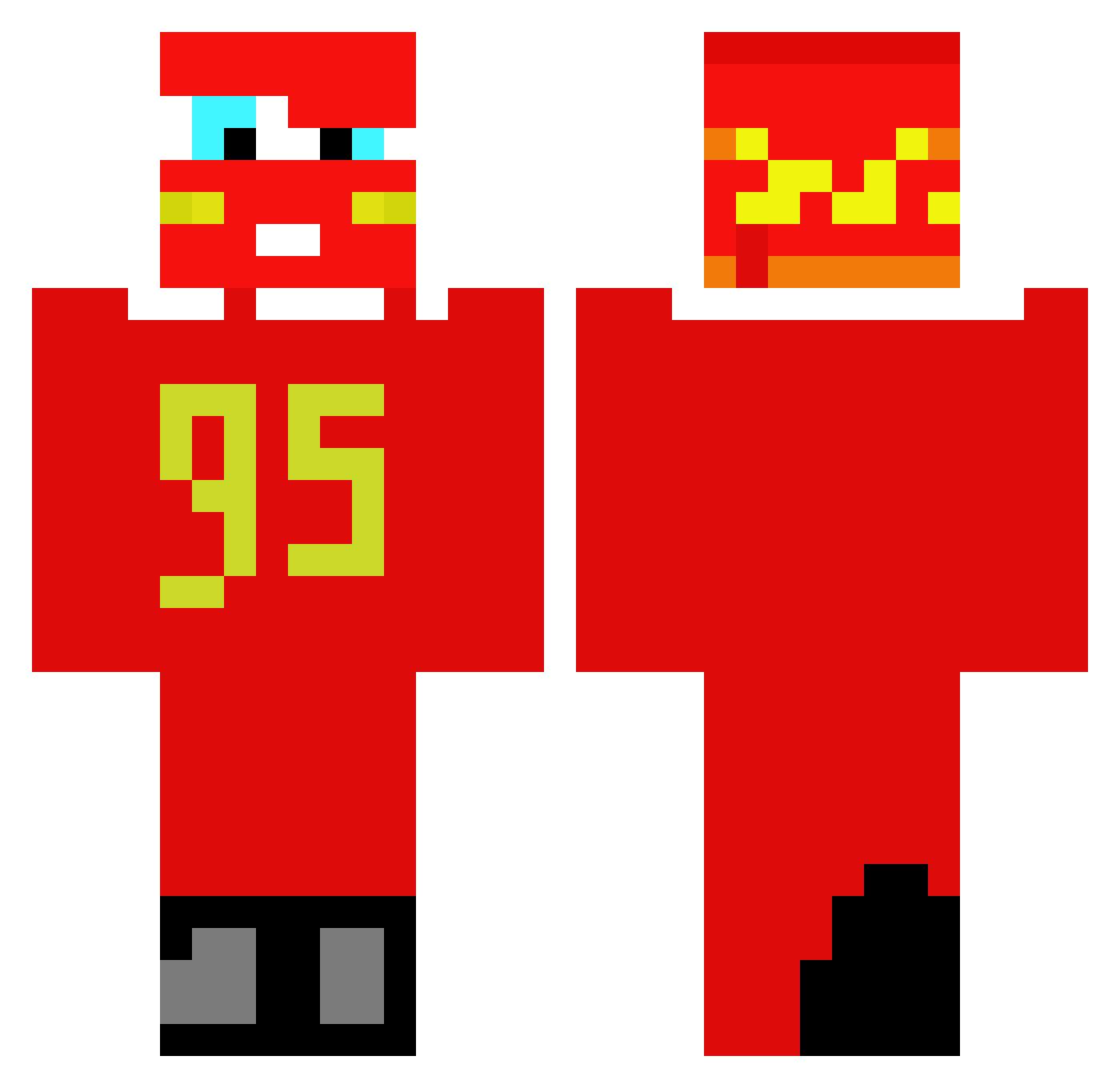 BOOTY07 Minecraft skin, front and back view